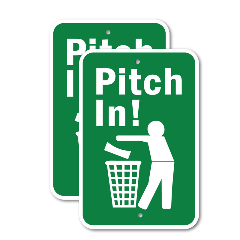 Pitch in! Panneau en aluminium