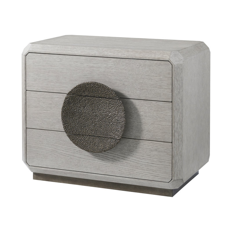 Spencer ST. James 3 - Drawer Nightstand, Argento, 26" H x 32" W x 20" D