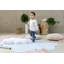 Solid Color Handmade Tufted Novelty 3'7" x 5'7" Cotton Area Rug in Blue/ Soft blue