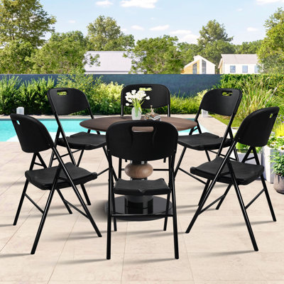 4 Pack Folding Chair, 700 Lb Weight Capacity,indoor/outdoor Heavy Duty Foldable Chairs For Restaurants, Kitchens, Picnics, Races, Parties & Weddings. (Black,4)