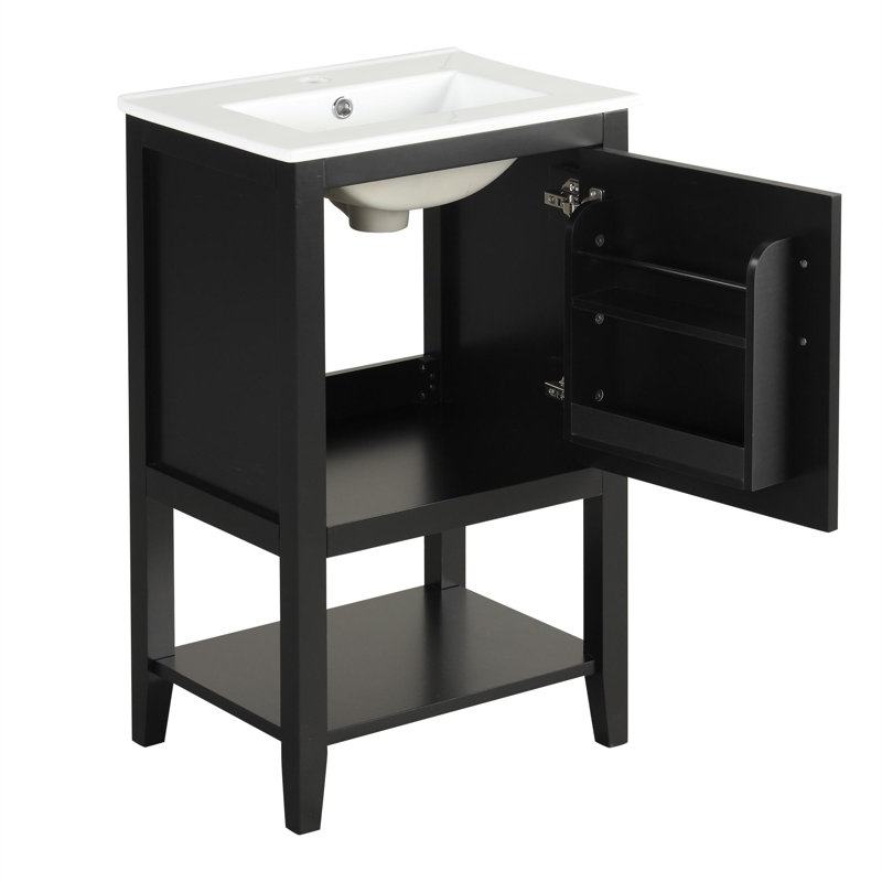 Liljan 20" Single Bathroom Vanity Set, Black