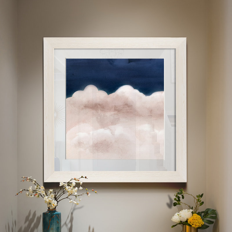 Nuit trouble III-reproduction de peinture encadrée, H 31,5 po x l 31,5 po x P 1,5 po, Papier encadré blanc, Blanc