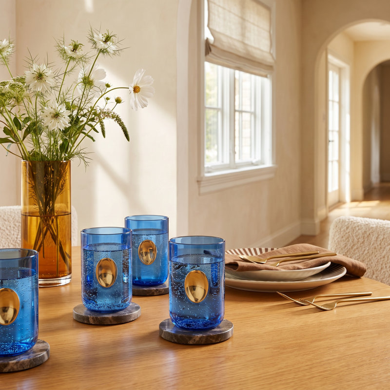 Eastpoint 16.3oz. Drinking Glass Set, Cobalt Blue