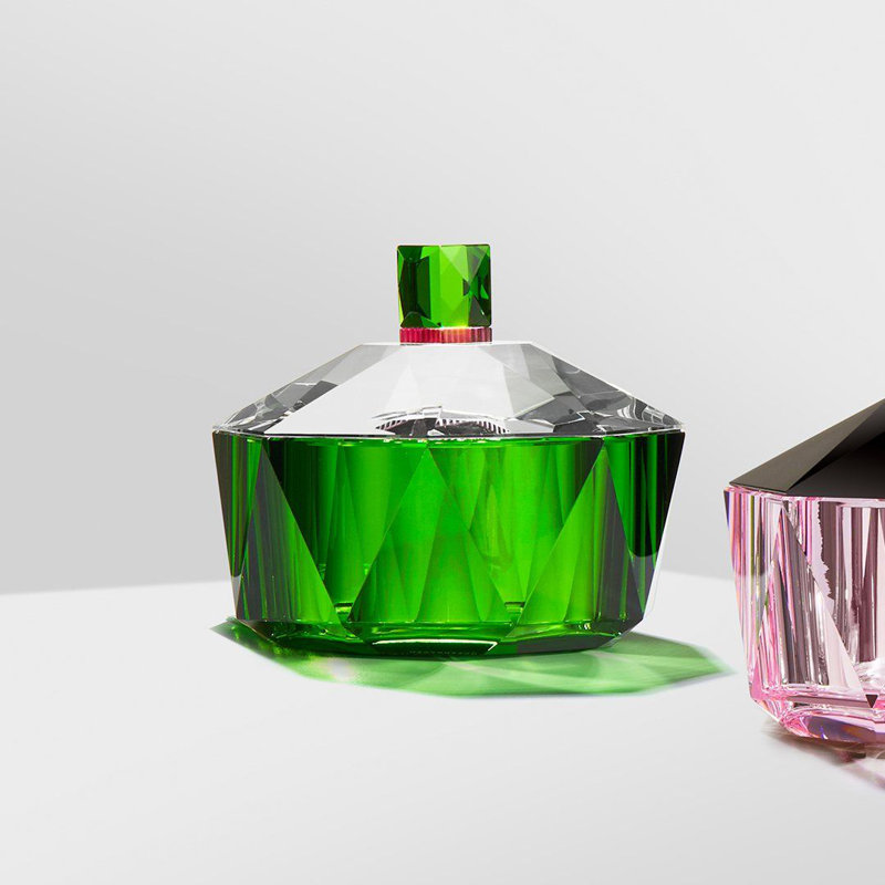 New Haven Crystal Jewelry Box, Clear/Green