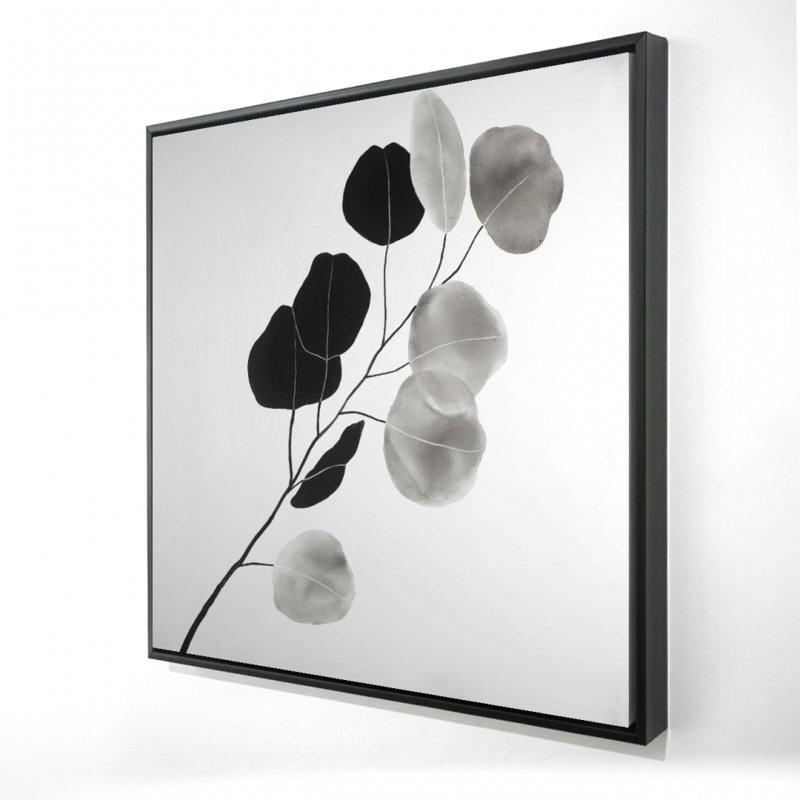 Minimalist Grayscale Branch Canvas | Botanical Home Decor