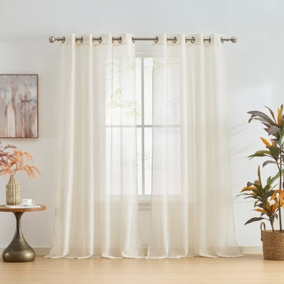 Paire de rideaux semi-transparents avec œillets Carmille