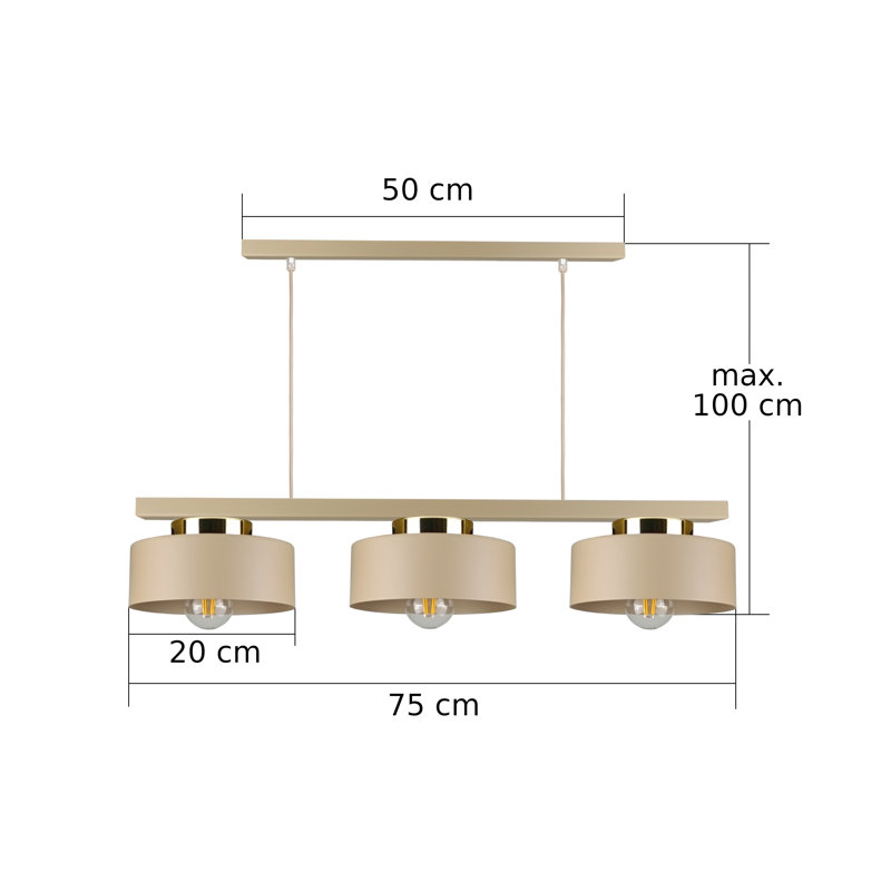3 - Light Drum Pendant, Beige