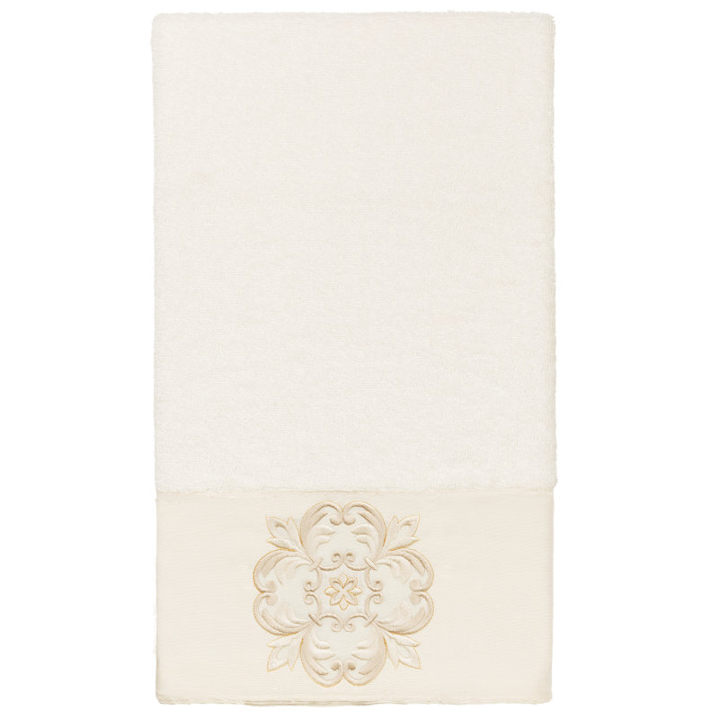 ALYSSA Midweight Bath Towel, Cream
