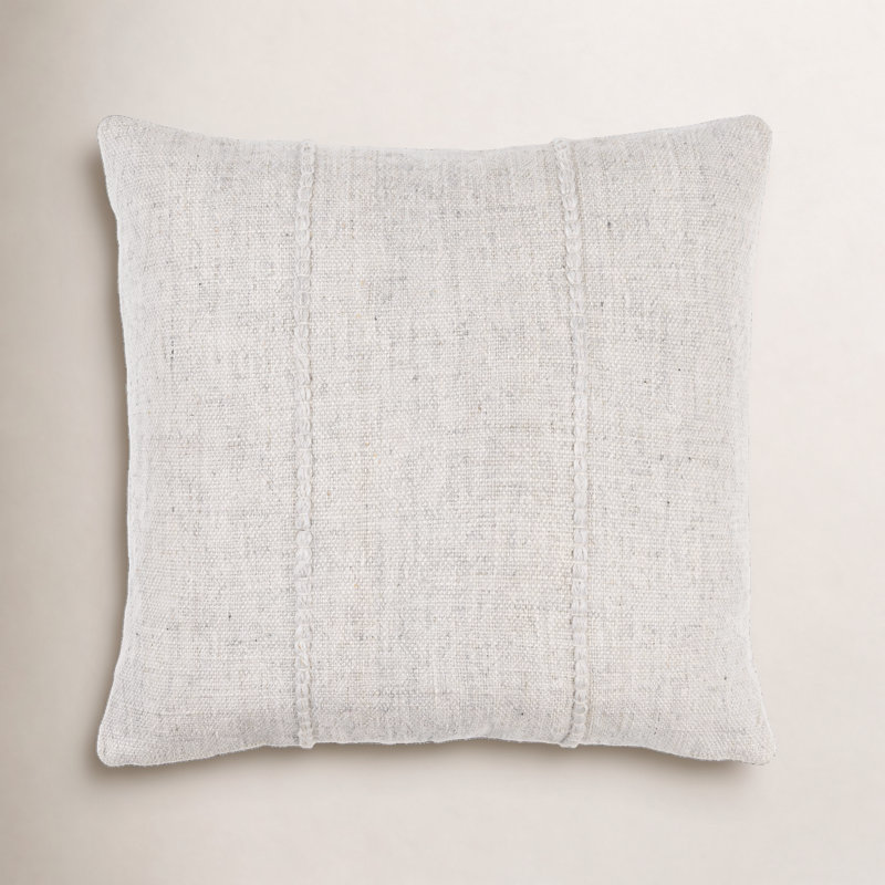 Zeppelin Recycled PET Yarn Reversible Throw Pillow, 18"H x 18"W, Pillow Cover Only - No Insert, Light Grey