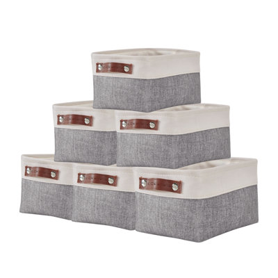 Decomomo Foldable Storage Bin | Collapsible Sturdy Cationic Fabric Storage Basket Cube W/Handles
