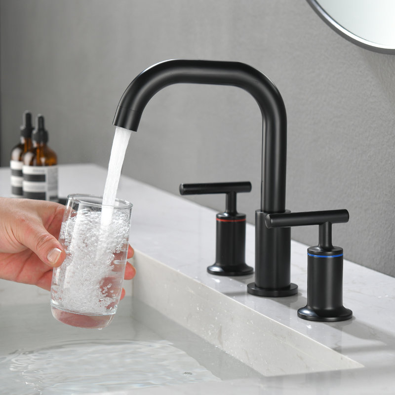 Robinet de salle de bain en laiton, Noir mat