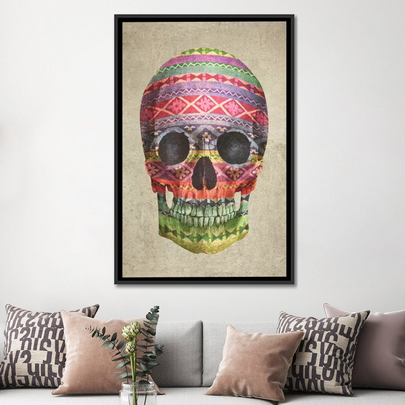 «Skull» par Terry Fan - impression sur toile tendue, H 60 po x l 40po x P 1,5 po, Toile tendue, Pas de tapis