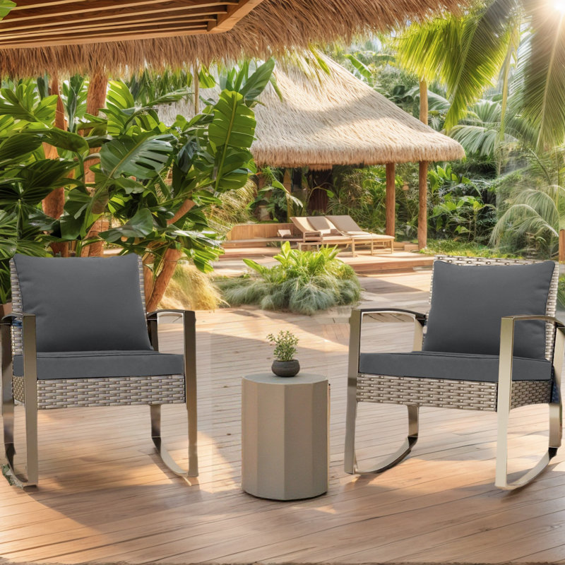 2 Set Of Outdoor Seat And Back Cushion ，Patio Furniture Cushions With Removable Cover, Charcoal Gray, 22" W x 22" D
