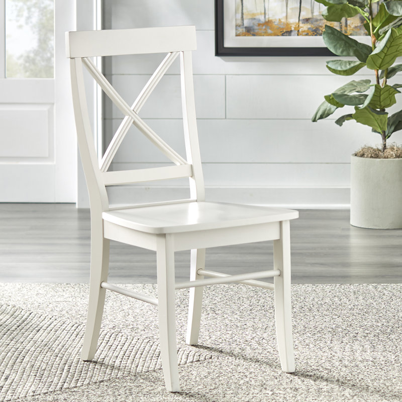 Ozzy 18'' H Solid Wood Side Chair, Antique White
