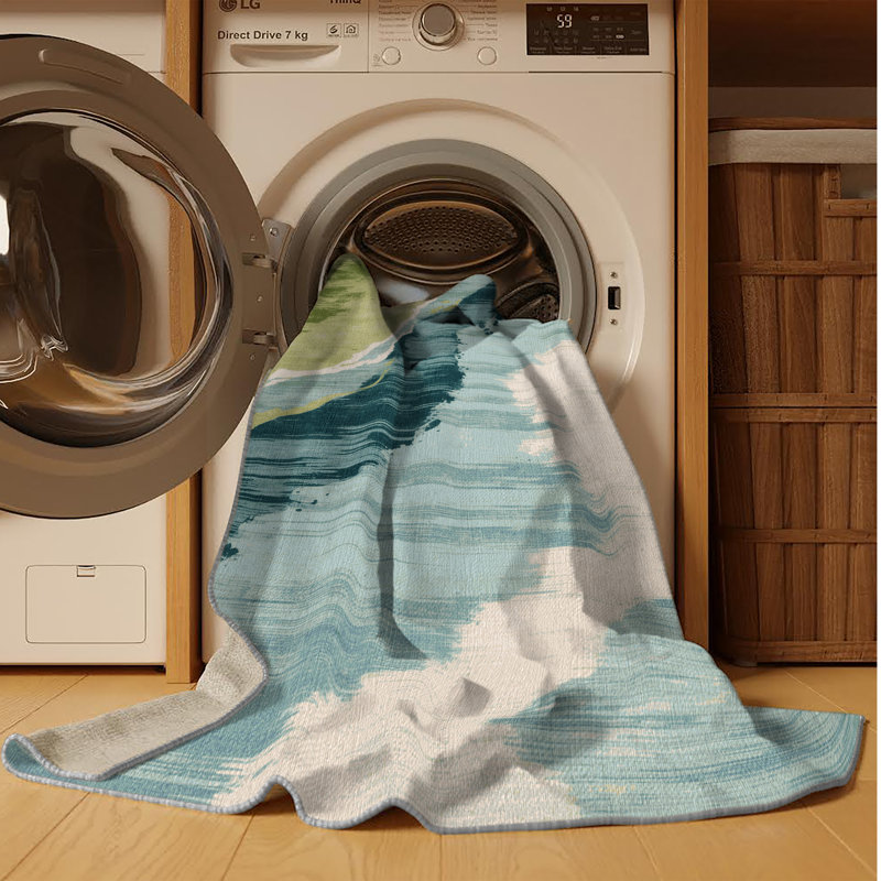 Tapis aquarelle lavable à la machine, Rectangulaire 3 pi x 5 pi