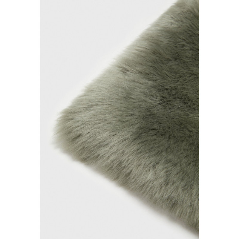 Teton Sheepskin Scatter Cushion Cover, Light Green