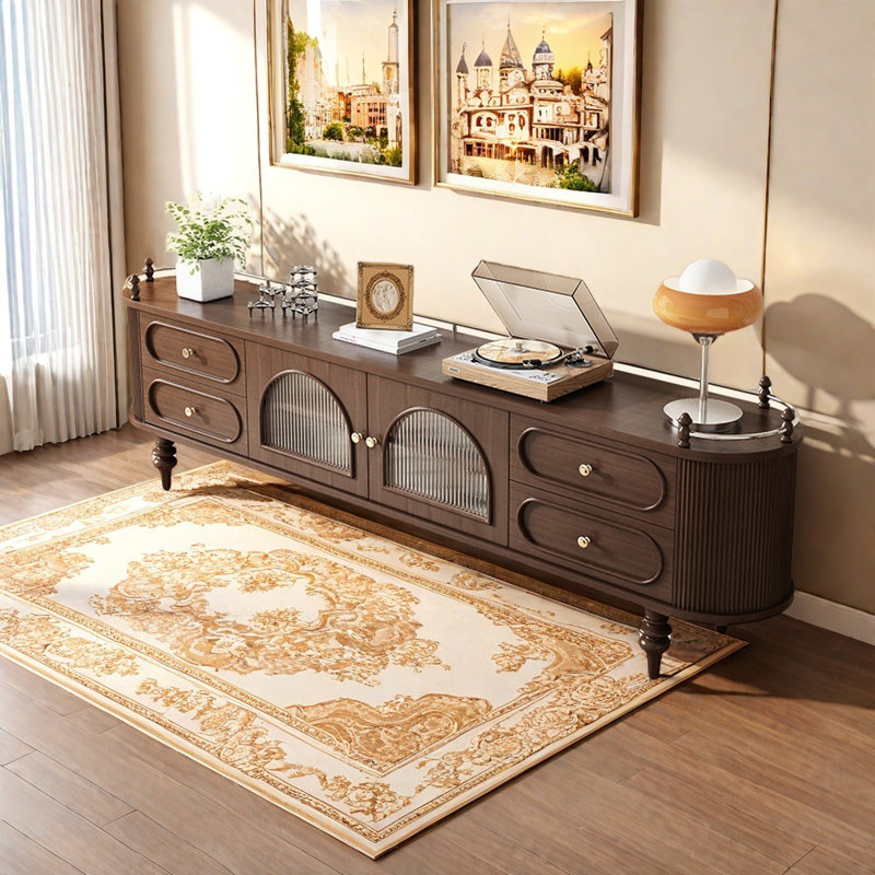 Meuble télé de salon de style français, 70.87", Brun