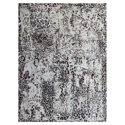 One-of-a-Kind High-Quality Hand-Knotted Gray/White Area Rug