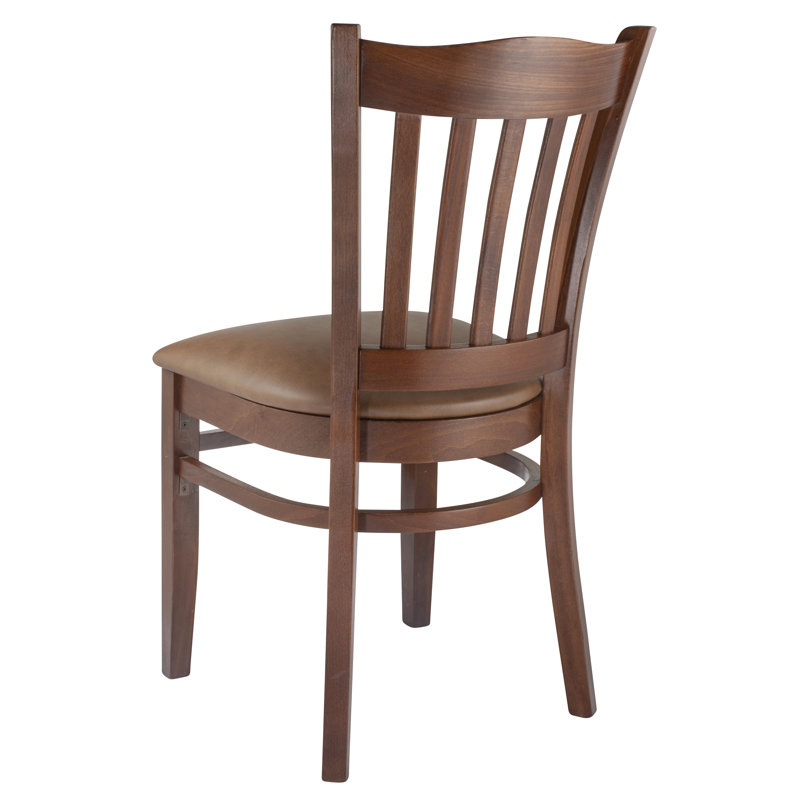 Darlington 20'' H Faux Leather Upholstered Beech Side Chair, Cream, Brown Faux