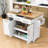 Rolling Kitchen Island with Drop Leaf, Trash Can Cabinet, Pull-Out Cabinet and Power Outlet-2027195260