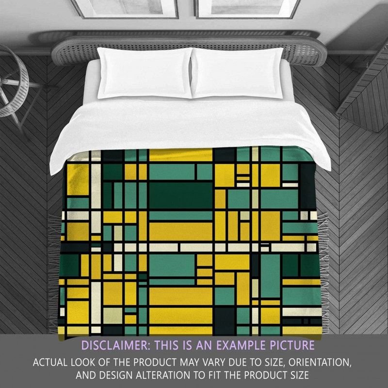 Checkered Duvet Cover, King Comforter, Green/Yellow