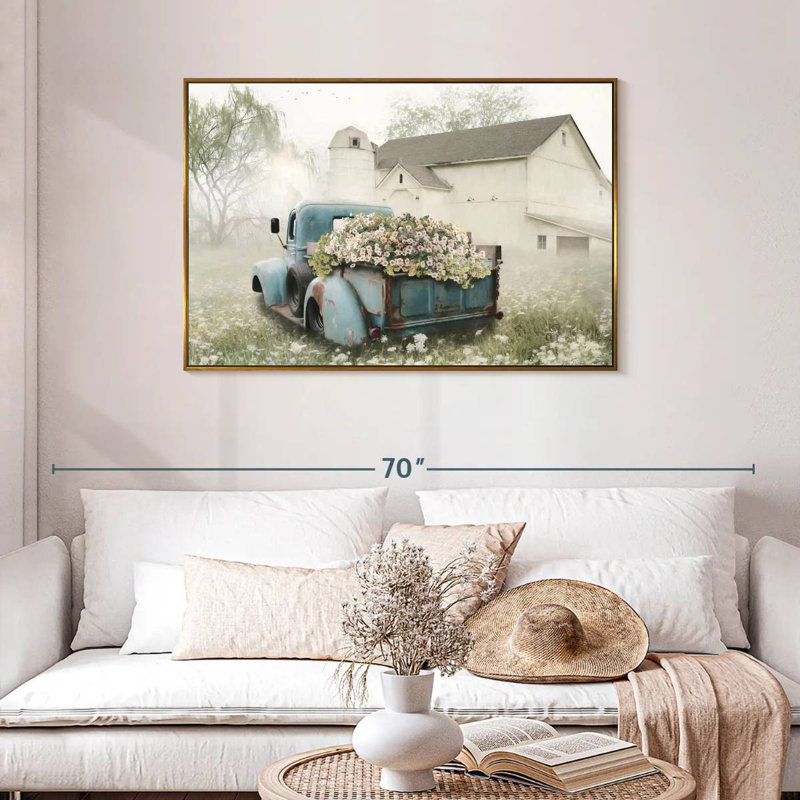 Pleine de fleurs, Cadre flottant doré, 43 po x 29 po