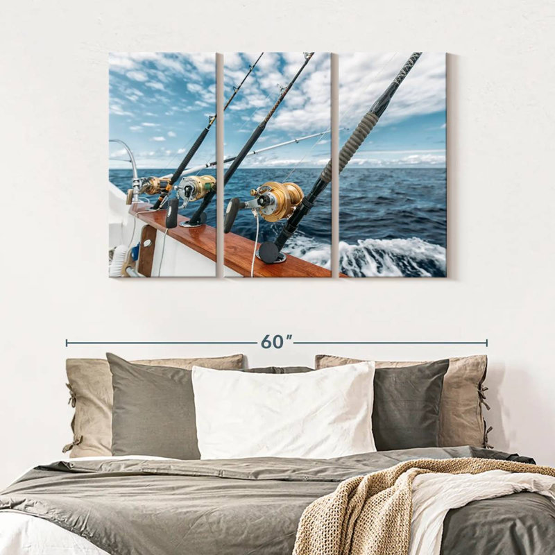 «Pêche au thon espagnol» - 3 pièces, H 32 po x l 50 po x P 1,25 po