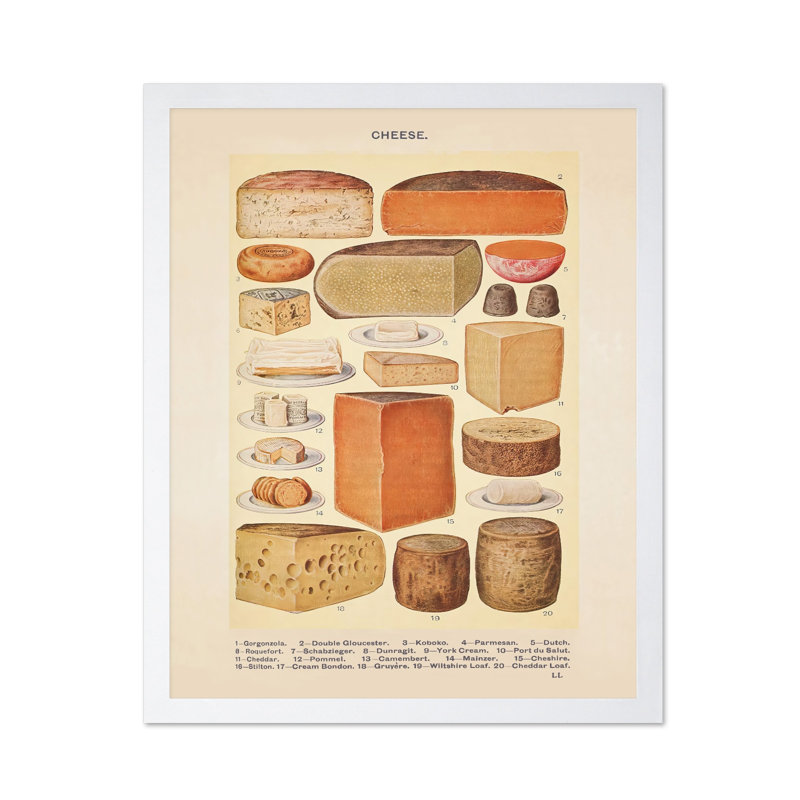 Fromage, Affiche, Encadrement blanc, H 11 po x l 14 po