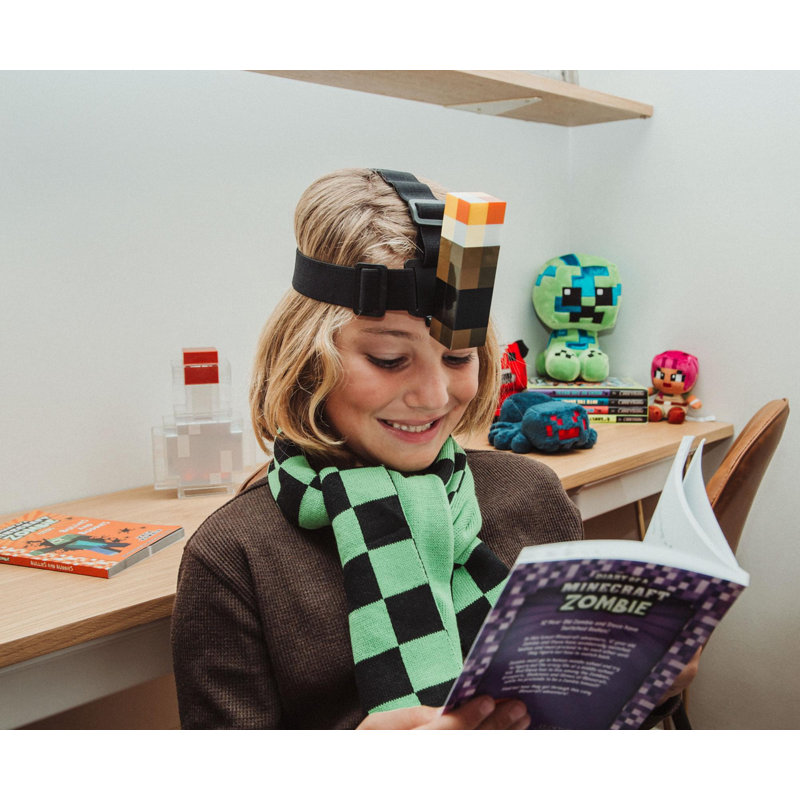 Minecraft Torch Headlamp Light with Adjustable Headband Figurine