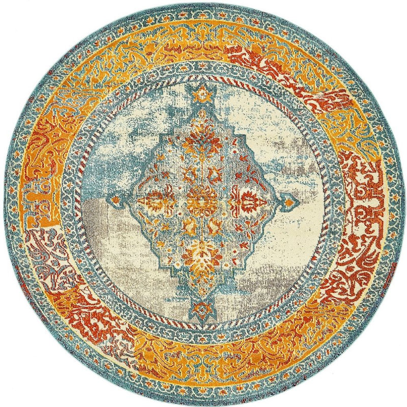 Abstract Indoor Rug, Round 8'