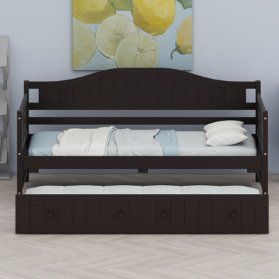 Structure de lit de jour en bois avec lit gigogne escamotable, canapé-lit polyvalent pour la chambre à coucher et le salon