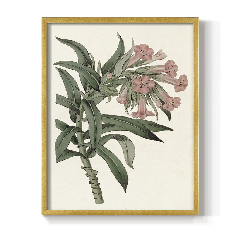 «Pink Floral Mix VI», reproduction encadrée - bois massif