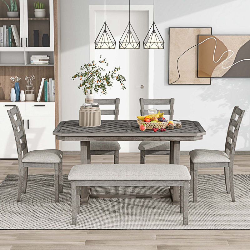 Ensemble repas pour 6 personnes, gris