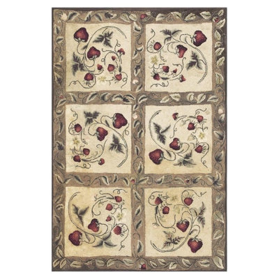 Tapis beige antique des années 1880