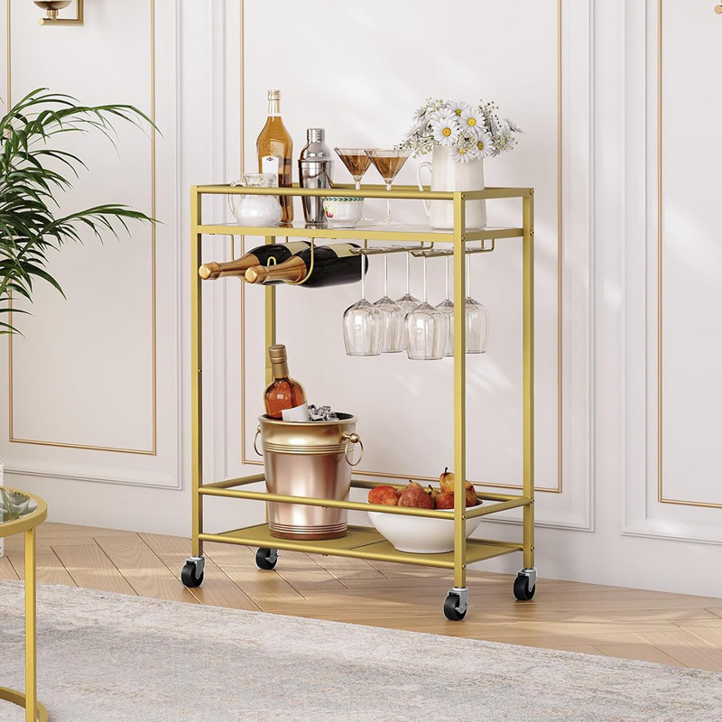 Chariot-bar à roulettes Gold Home