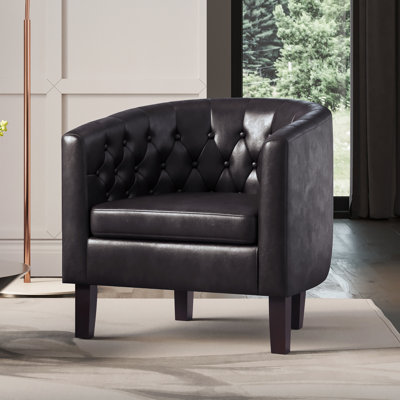 Zeniyah 28.25 Wide Faux Leather Barrel Chair