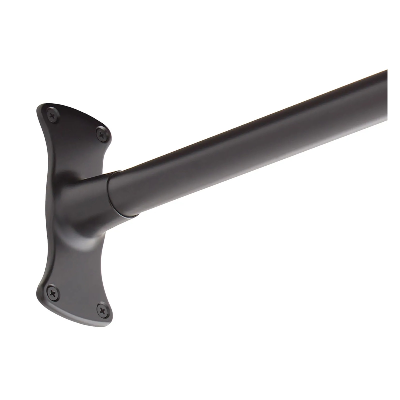 72" Brass Straight Shower Curtain Rod, Matte Black