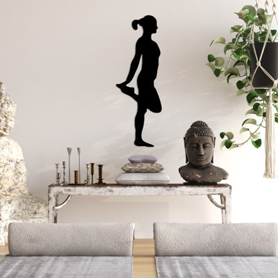 Élégant accessoire mural décoratif en métal, finition noire, 8,3 po x 23,6 po | Fabrication 100% métal, épaisseur: 0,06 po | Parfait pour la décoration intérieure, le design moderne et l'art mural unique