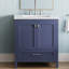 Meuble-lavabo simple autoportant de 30 po avec comptoir en marbre de Carrare Jewell-62145203