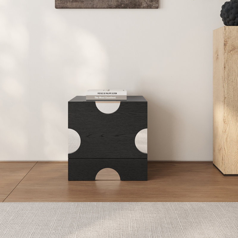 Black Combination Wood Single Cabinet with Drawer