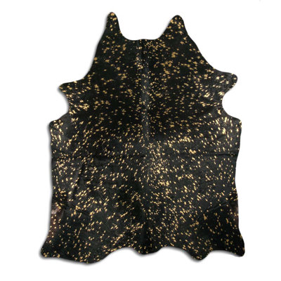 Tapis noir/doré tissé à la main vache Eason