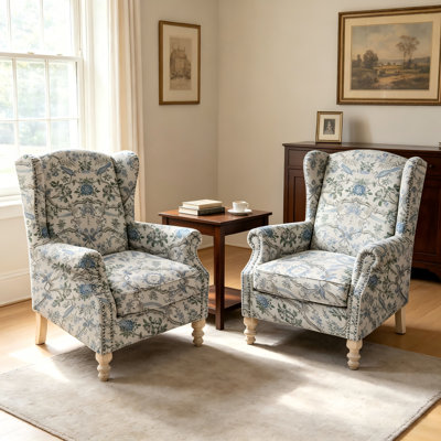 Chloris 30"W Upholstered Wingback Armchair