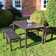 Roann Rectangular Table with 4  Bench Garden Set Coffee