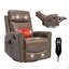 Fauteuil inclinable manuel en cuir véritable brun clair Camel avec fauteuil berçant et pivotant pour le salon-76610142