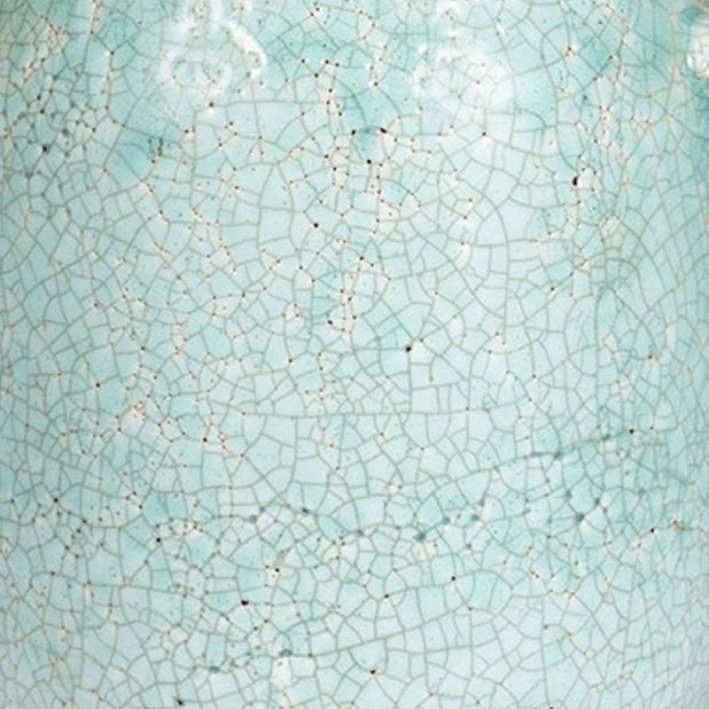 Vase décoratif avec glacis craquelé, céramique turquoise turquoise de 8 pouces