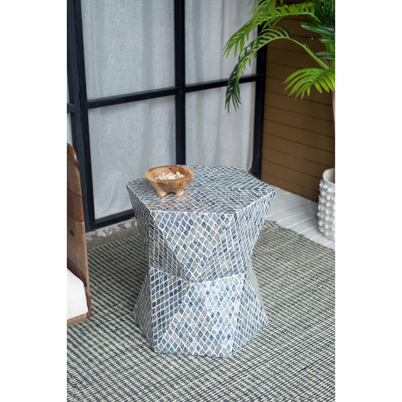 Tabouret de jardin bleu effilé Tapered, table d'appoint