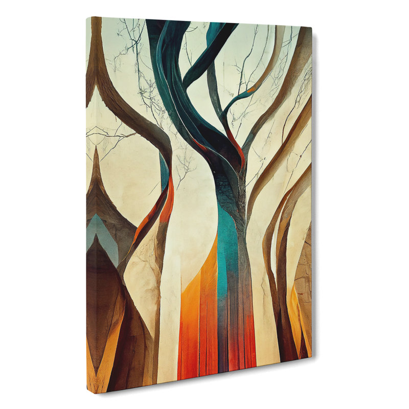 The Abstract Trees No.6 - Wall Art, Wrapped Canvas, 50cm H x 35cm W, No Matte