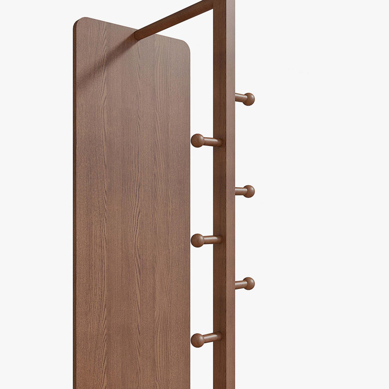 Full-body mirror, solid wood + rubber wood + glass, 19.6*68.8in(mirror width:15.7in) Large mirror for viewing the whole body, easy to dress and tidy up and place in the bedroom/living room (Walnut)