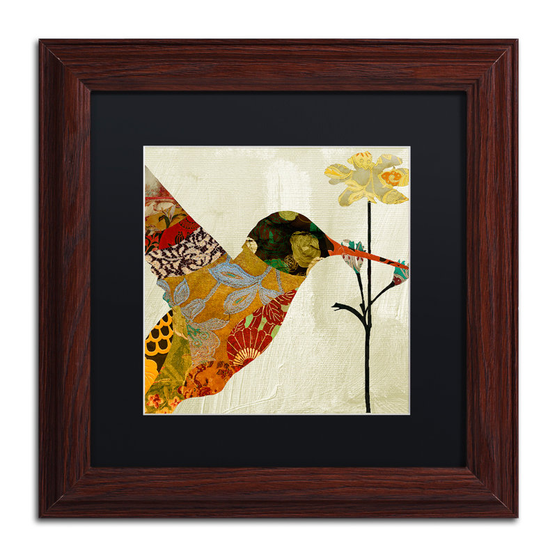 «Hummingbird Brocade III» par Jadaya, impression encadrée, H 16 po x l 16 po x P 0,5 po, Noir