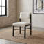 Chaise de salle à manger rembourrée Kehoe crème et noire-2126346918
